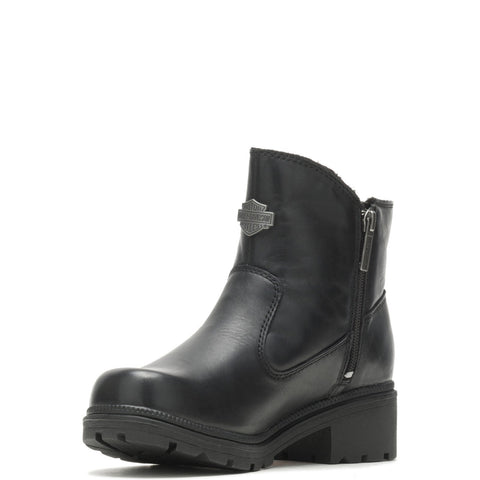 Harley-Davidson Madera 7" D84406 Womens Black Leather Zipper Motorcycle Boots