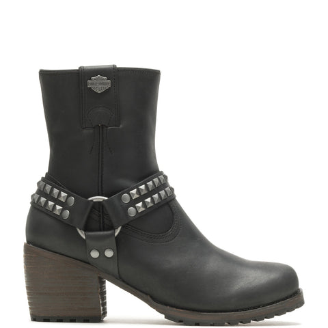 Harley-Davidson Tamori Harness D84670 Womens Black Zipper Motorcycle Boots