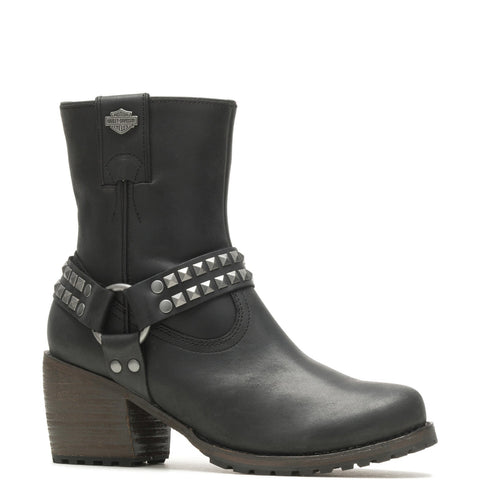 Harley-Davidson Tamori Harness D84670 Womens Black Zipper Motorcycle Boots