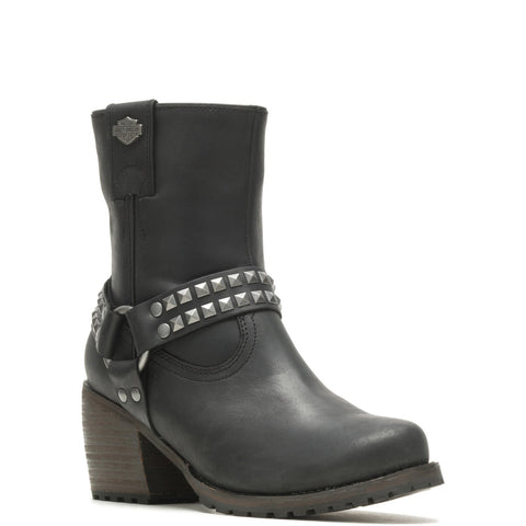 Harley-Davidson Tamori Harness D84670 Womens Black Zipper Motorcycle Boots