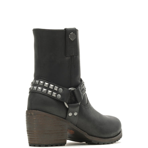 Harley-Davidson Tamori Harness D84670 Womens Black Zipper Motorcycle Boots