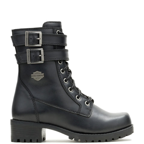 Harley-Davidson Leyton DBL 7.25" D84838 Womens Black Motorcycle Boots