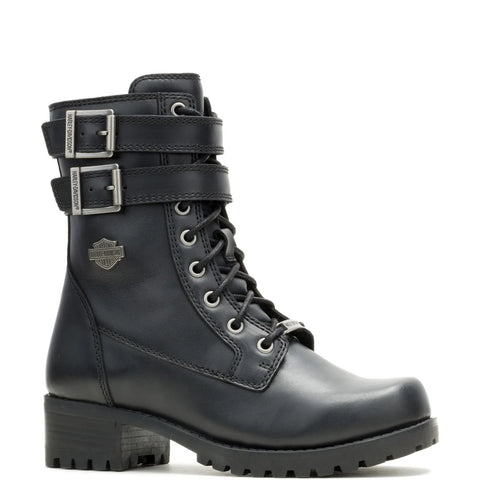 Harley-Davidson Leyton DBL 7.25" D84838 Womens Black Motorcycle Boots