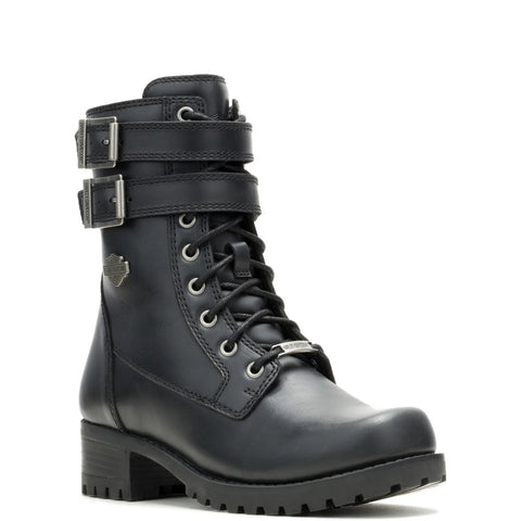 Harley-Davidson Leyton DBL 7.25" D84838 Womens Black Motorcycle Boots