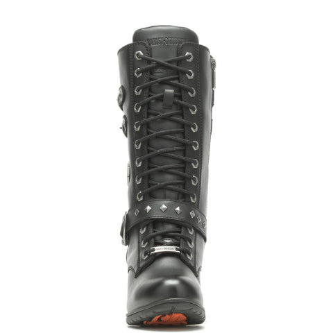 Harley-Davidson Aldale 13" WP Tall Lace Womens Black Motorcycle Boots