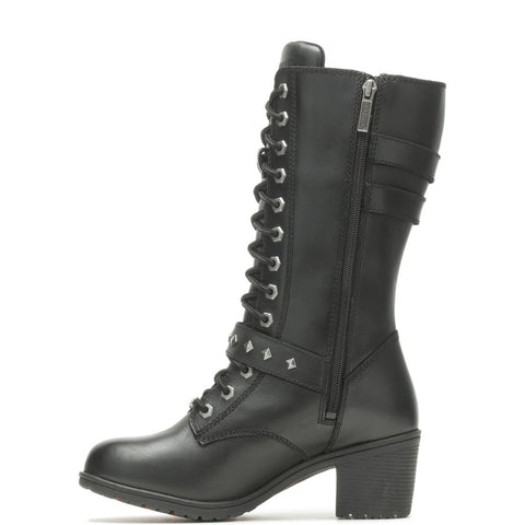 Harley-Davidson Aldale 13" WP Tall Lace Womens Black Motorcycle Boots