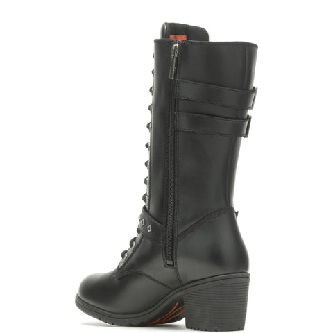 Harley-Davidson Aldale 13" WP Tall Lace Womens Black Motorcycle Boots