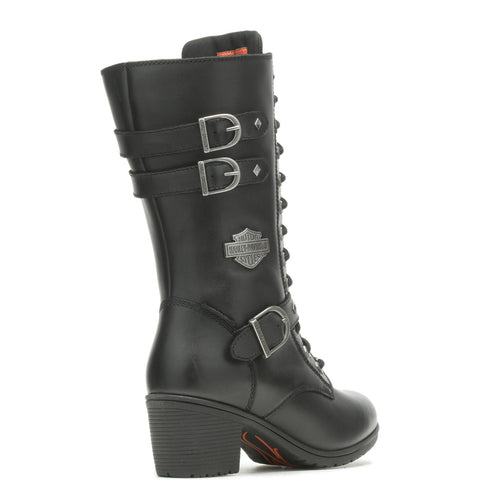 Harley-Davidson Aldale 13" WP Tall Lace Womens Black Motorcycle Boots