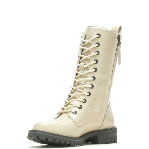 Harley Davidson Walsen 8" Lace D87257 Womens Beige Leather Motorcycle Boots