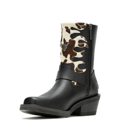 Harley-Davidson Korsen Cow D87274 Womens Black Leather Motorcycle Boots