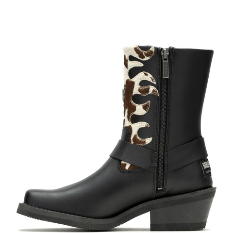Harley-Davidson Korsen Cow D87274 Womens Black Leather Motorcycle Boots