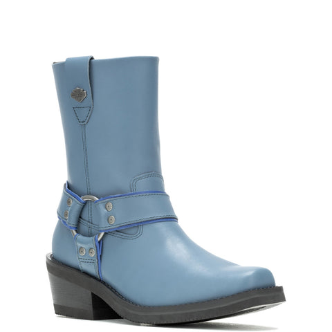 Harley-Davidson Korsen Harness D87292 Womens Blue Leather Casual Dress Boots