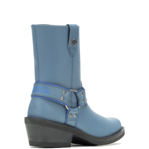 Harley-Davidson Korsen Harness D87292 Womens Blue Leather Casual Dress Boots