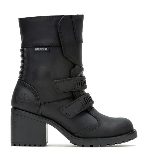 Harley-Davidson Joella D87300 Womens Black Leather Strap Motorcycle Boots