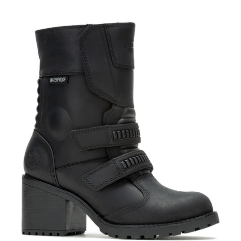 Harley-Davidson Joella D87300 Womens Black Leather Strap Motorcycle Boots