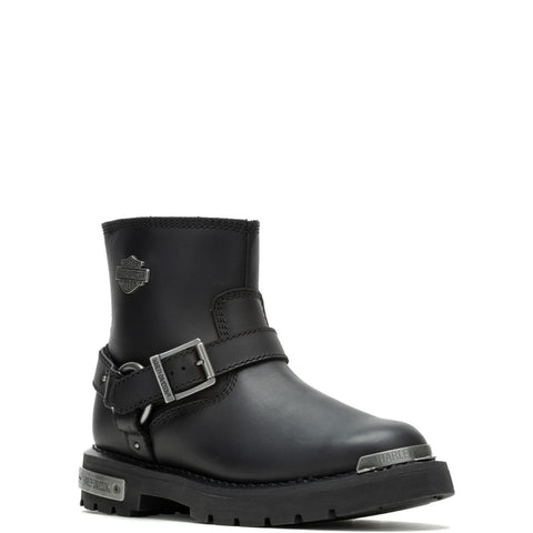 Harley-Davidson Devi D87304 Womens Black Leather Zipper Motorcycle Boots