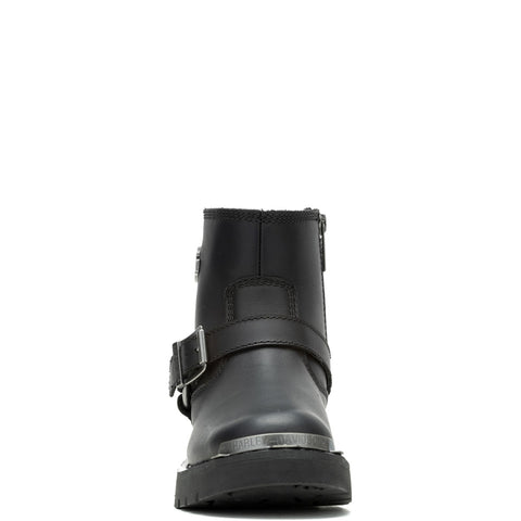 Harley-Davidson Devi D87304 Womens Black Leather Zipper Motorcycle Boots