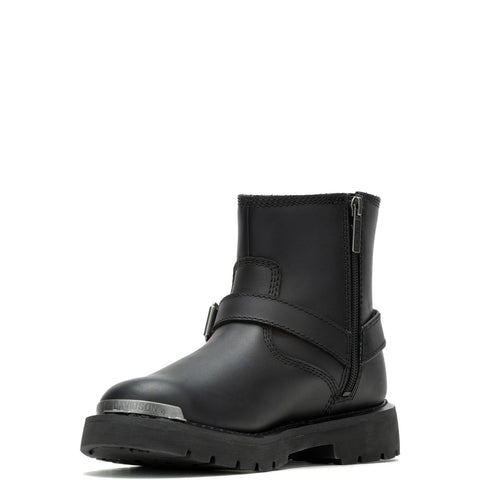 Harley-Davidson Devi D87304 Womens Black Leather Zipper Motorcycle Boots
