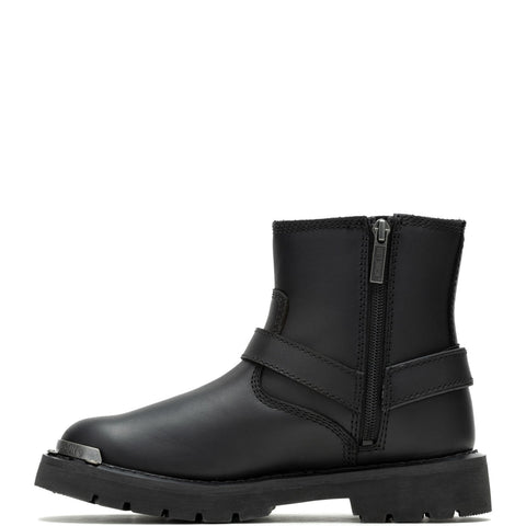 Harley-Davidson Devi D87304 Womens Black Leather Zipper Motorcycle Boots