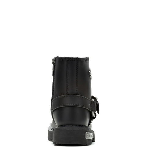 Harley-Davidson Devi D87304 Womens Black Leather Zipper Motorcycle Boots