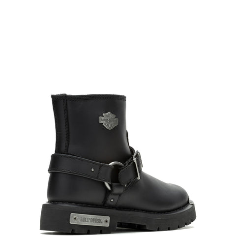 Harley-Davidson Devi D87304 Womens Black Leather Zipper Motorcycle Boots
