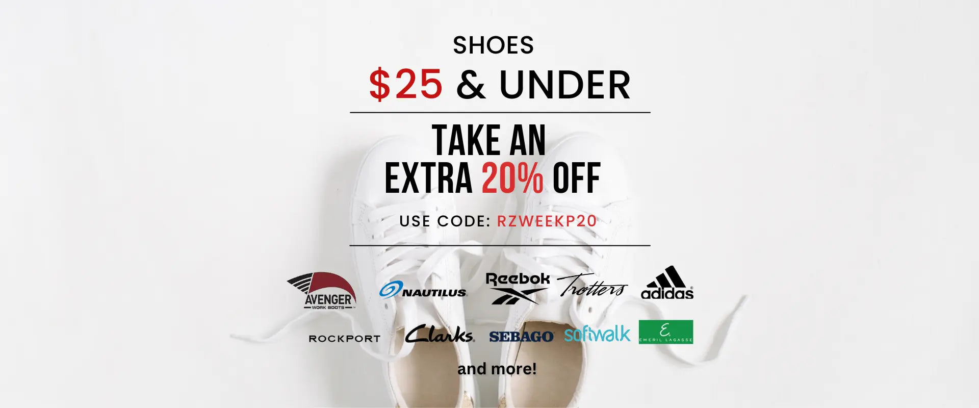 Get 20% off for under $25 shoes