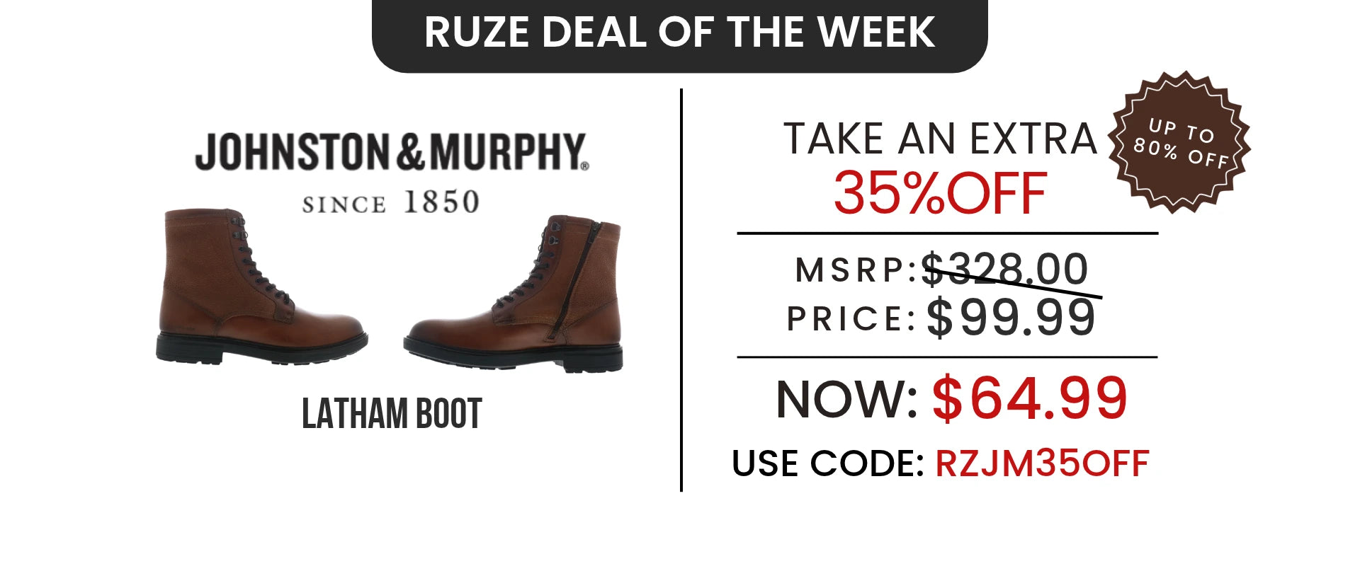 Johnston & Murphy Latham Extra 35% Off
