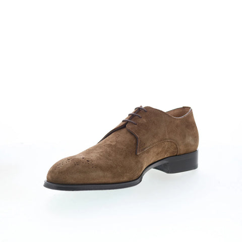 Pastori by Di Bianco Hadrian Mens Brown Suede Oxfords & Lace Ups Casual Shoes