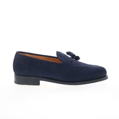 Pastori by Di Bianco Haning Mens Blue Suede Loafers & Slip Ons Casual Shoes