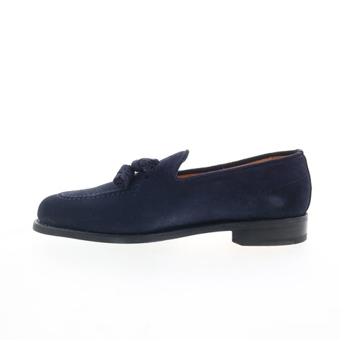 Pastori by Di Bianco Haning Mens Blue Suede Loafers & Slip Ons Casual Shoes