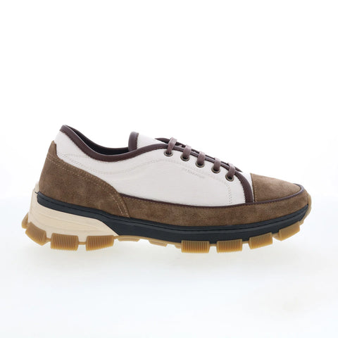 Di Bianco Hazzard Mens Brown Leather Lace Up Lifestyle Sneakers Shoes
