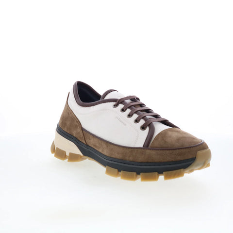 Di Bianco Hazzard Mens Brown Leather Lace Up Lifestyle Sneakers Shoes