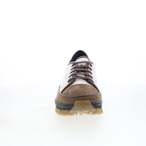 Di Bianco Hazzard Mens Brown Leather Lace Up Lifestyle Sneakers Shoes