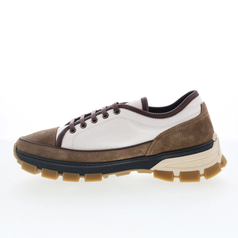 Di Bianco Hazzard Mens Brown Leather Lace Up Lifestyle Sneakers Shoes