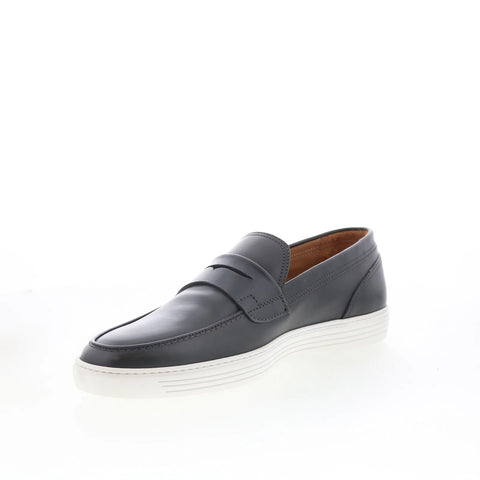 Pastori by Di Bianco Helius Mens Black Leather Loafers & Slip Ons Penny Shoes