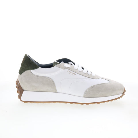 Di Bianco Heraclus Mens White Suede Lace Up Lifestyle Sneakers Shoes