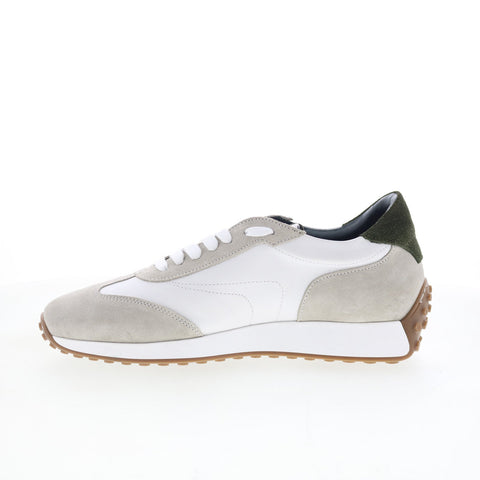 Di Bianco Heraclus Mens White Suede Lace Up Lifestyle Sneakers Shoes