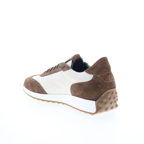 Di Bianco Heraclus Mens White Suede Lace Up Lifestyle Sneakers Shoes