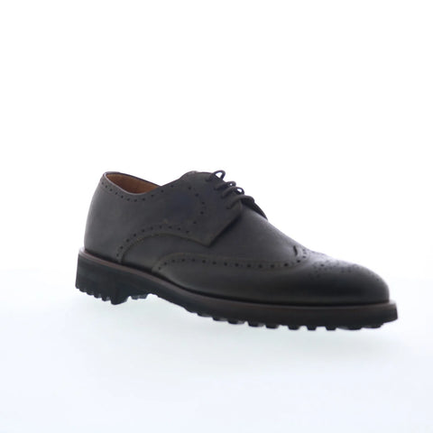 Di Bianco Himba Mens Green Leather Oxfords & Lace Ups Wingtip & Brogue Shoes
