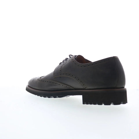 Di Bianco Himba Mens Green Leather Oxfords & Lace Ups Wingtip & Brogue Shoes