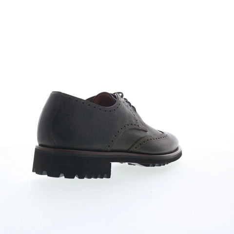 Di Bianco Himba Mens Green Leather Oxfords & Lace Ups Wingtip & Brogue Shoes