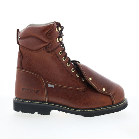 Iron Age Groundbreaker 8" EH Steel Toe MetGuard Mens Brown Work Boots
