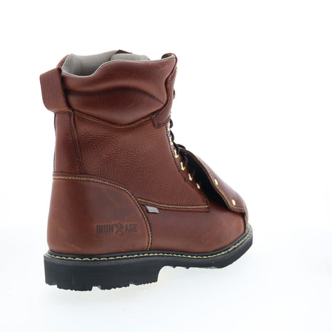 Iron Age Groundbreaker 8" EH Steel Toe MetGuard Mens Brown Wide Work Boots