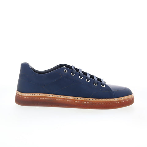 Di Bianco Imola Eternity Mens Blue Leather Lace Up Lifestyle Sneakers Shoes
