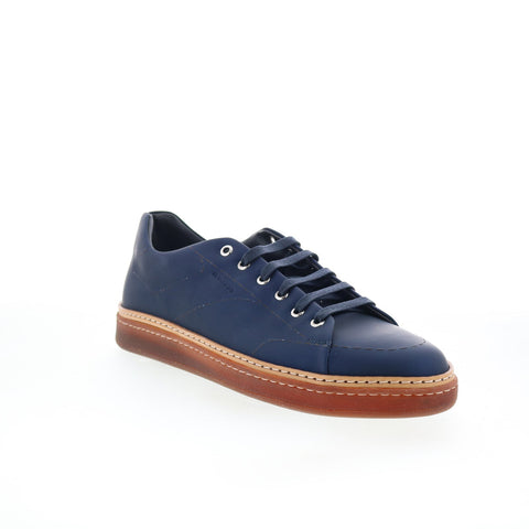 Di Bianco Imola Eternity Mens Blue Leather Lace Up Lifestyle Sneakers Shoes