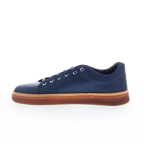 Di Bianco Imola Eternity Mens Blue Leather Lace Up Lifestyle Sneakers Shoes
