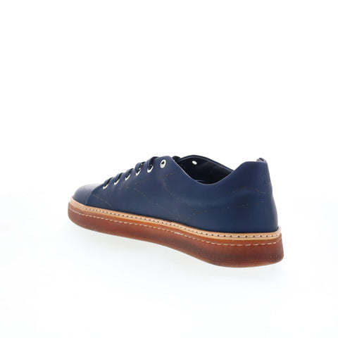 Di Bianco Imola Eternity Mens Blue Leather Lace Up Lifestyle Sneakers Shoes