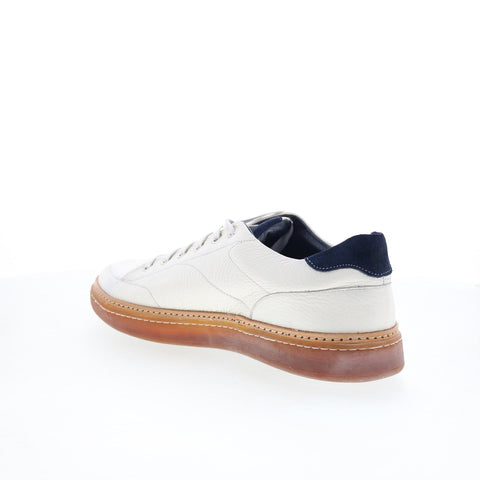 Di Bianco Imola Mens White Leather Lace Up Lifestyle Sneakers Shoes