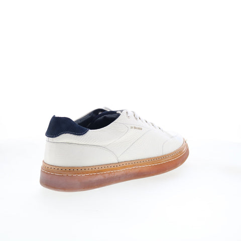 Di Bianco Imola Mens White Leather Lace Up Lifestyle Sneakers Shoes