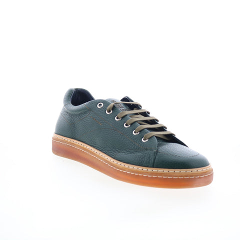 Di Bianco Imola Mens Green Leather Lace Up Lifestyle Sneakers Shoes